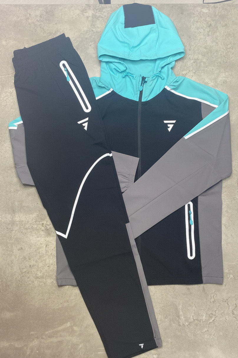 Griid reflect tracksuit (black/turquoise)