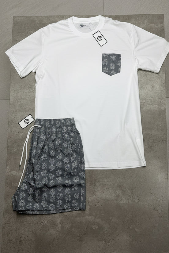 Qtek twinset (white/marl grey)