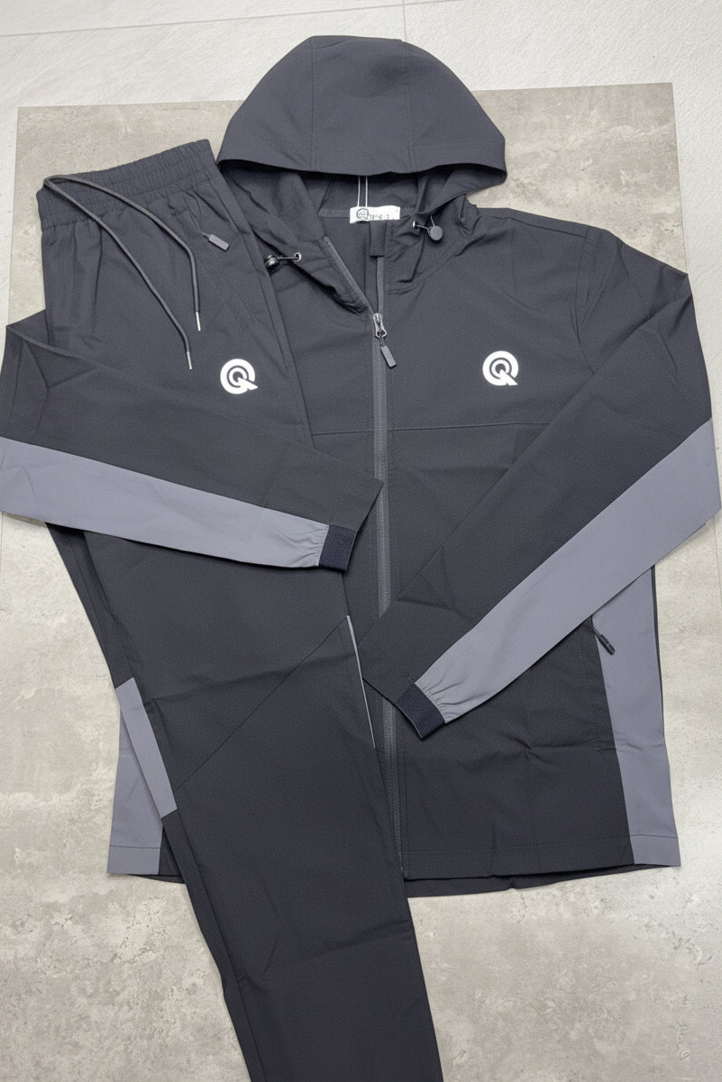 Qtek pulse tracksuit (black/grey)